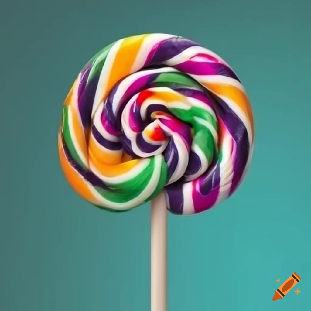 Vibrant lollipop close-up on Craiyon