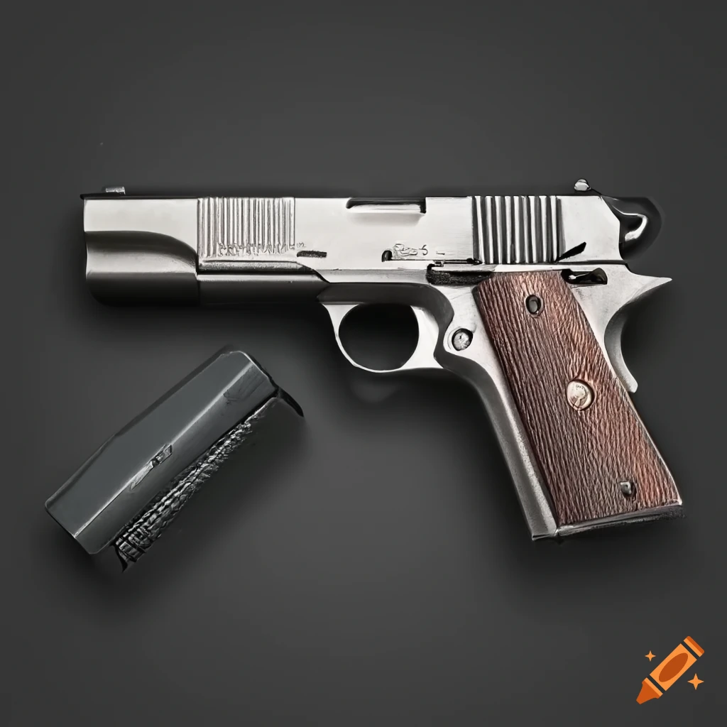 sketch of a Colt 1911 pistol