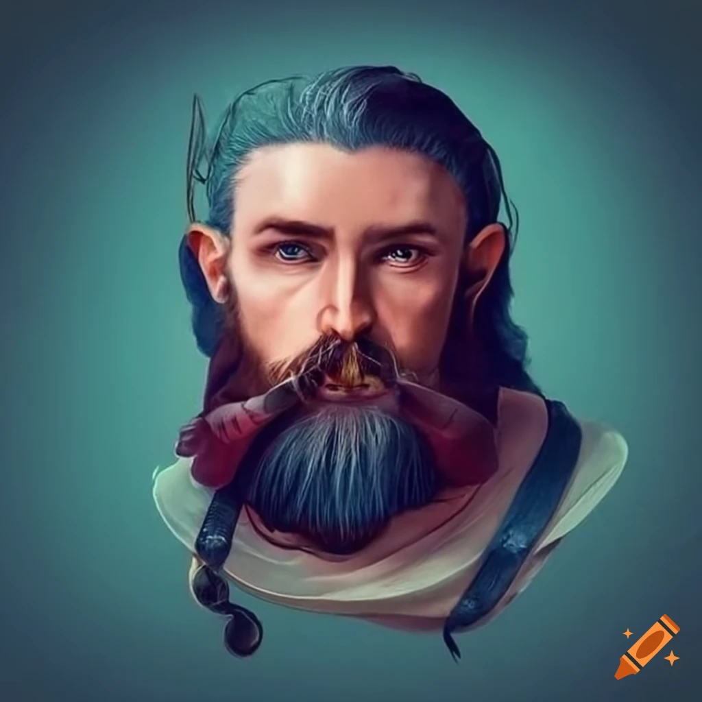 Portrait of a bearded sailor on Craiyon