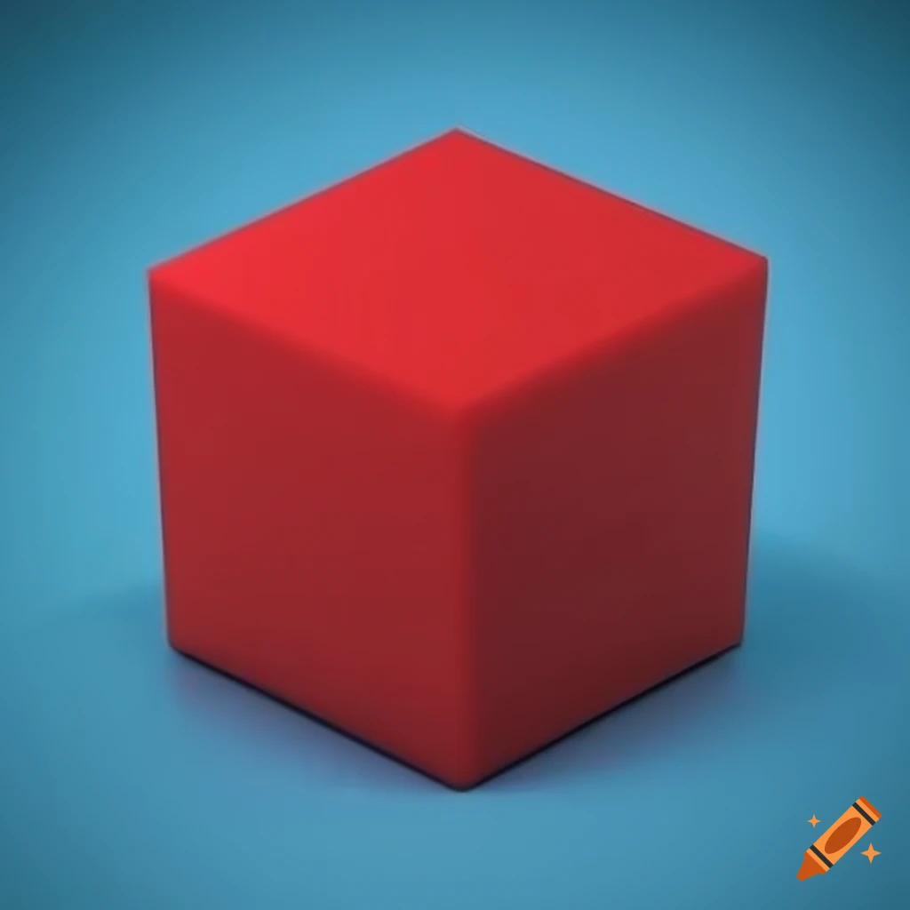 Red 3d cube art on Craiyon