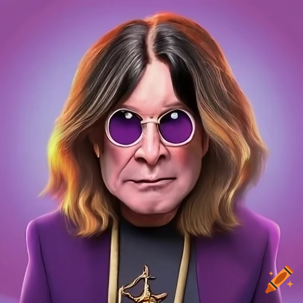Disney style illustration of ozzy osbourne