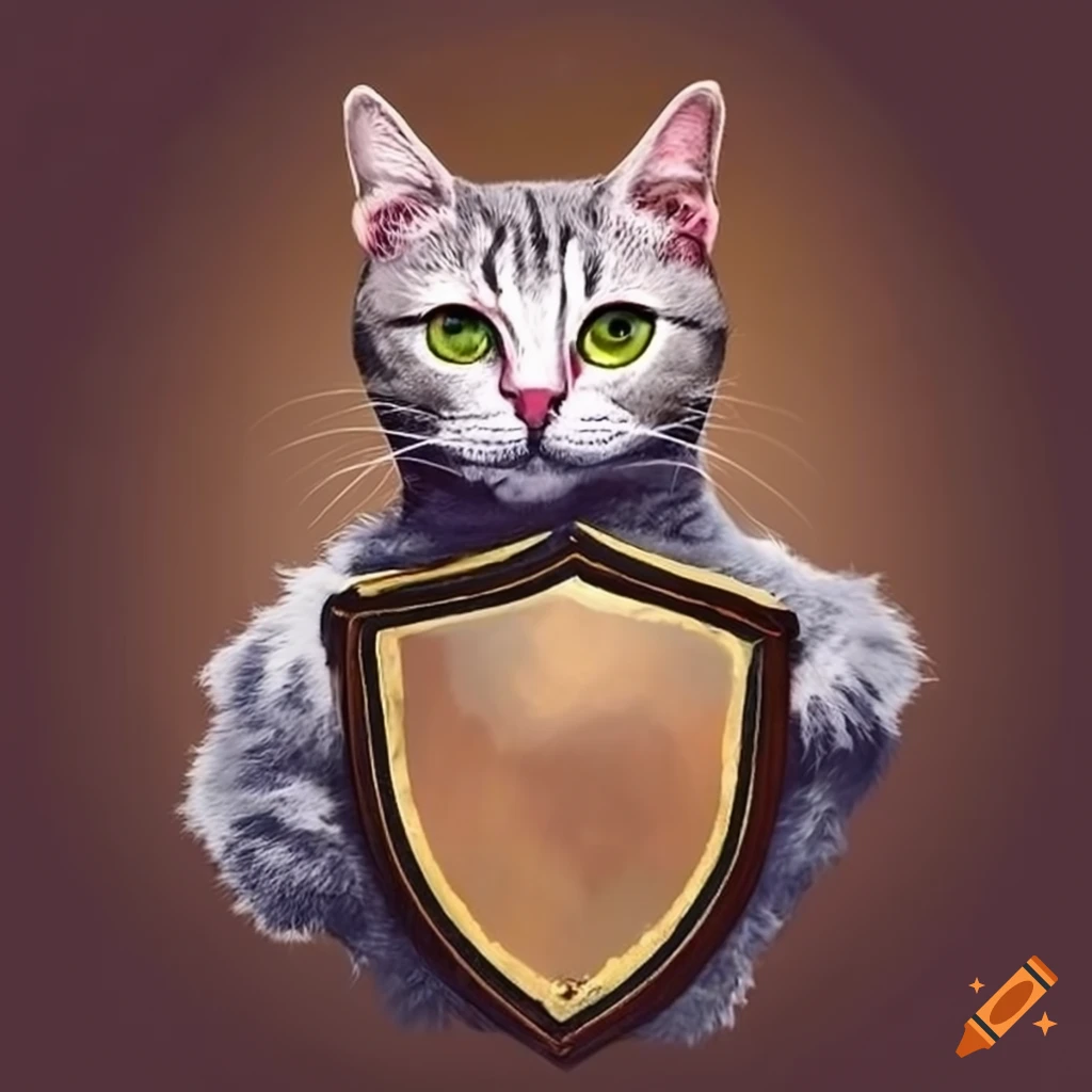 Cat with a shield on Craiyon