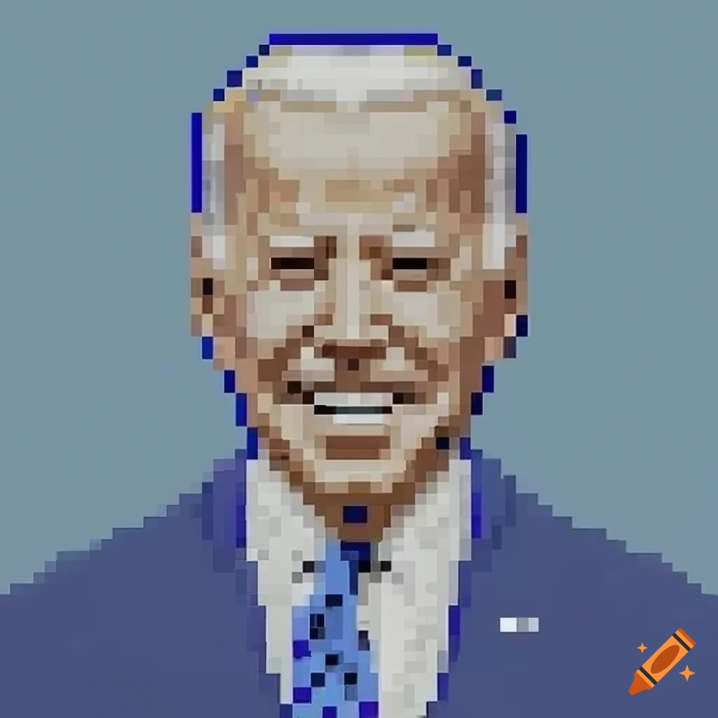 Pixel art portrait of joe biden