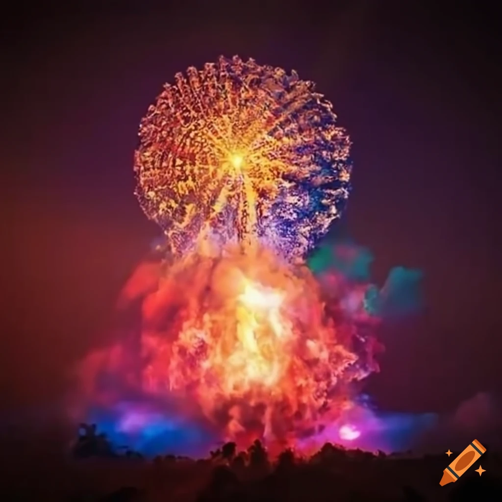 Colorful fireworks display