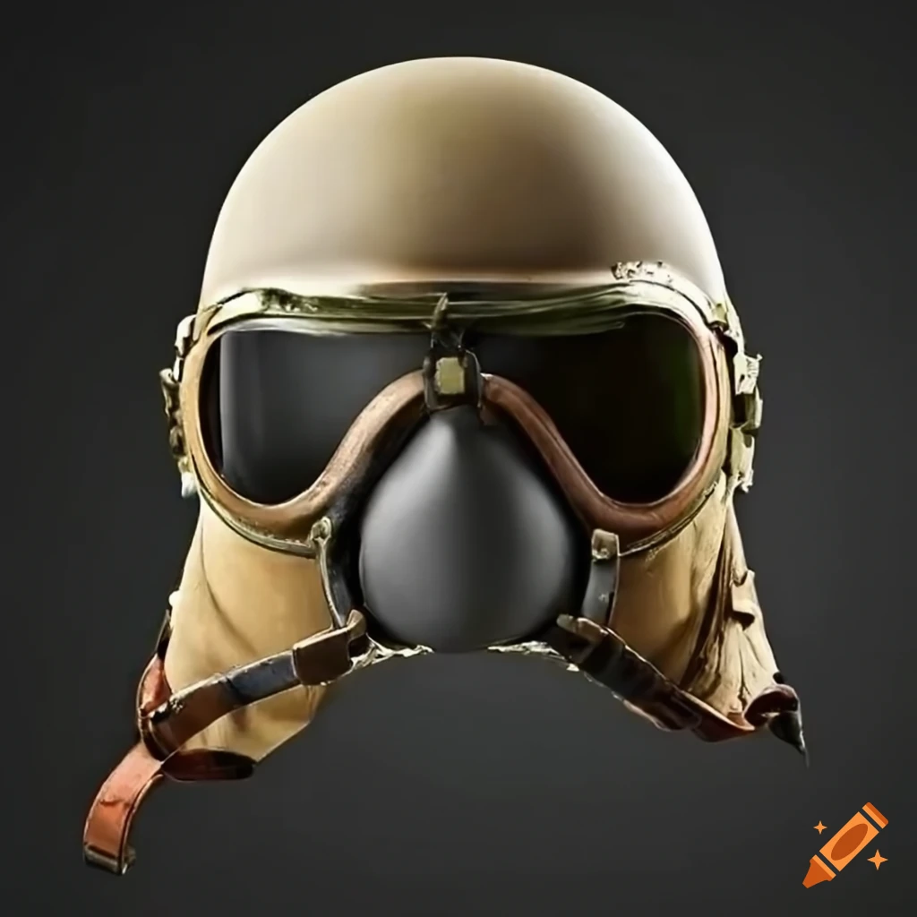 Ww ii helmet with aviation goggles on Craiyon