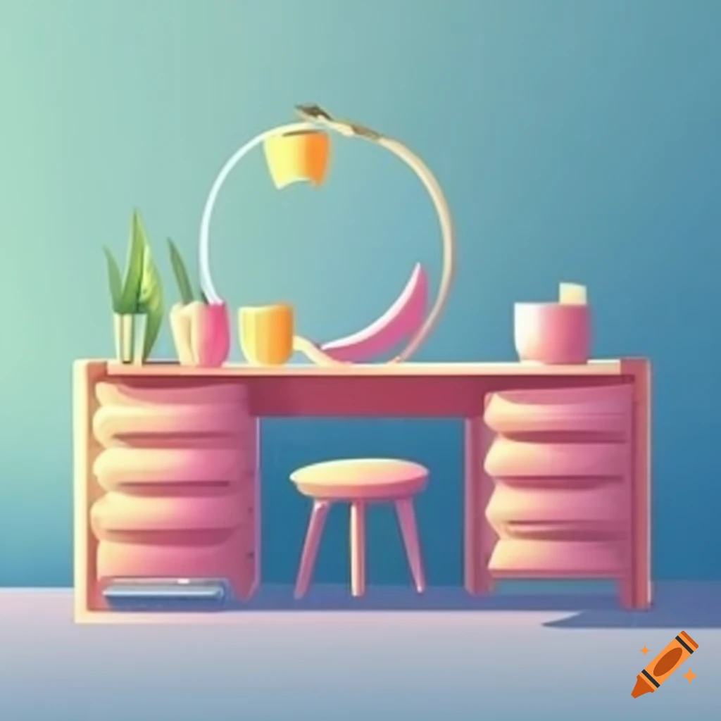 white-bedroom-with-a-small-wooden-round-desk-and-tulips-pot