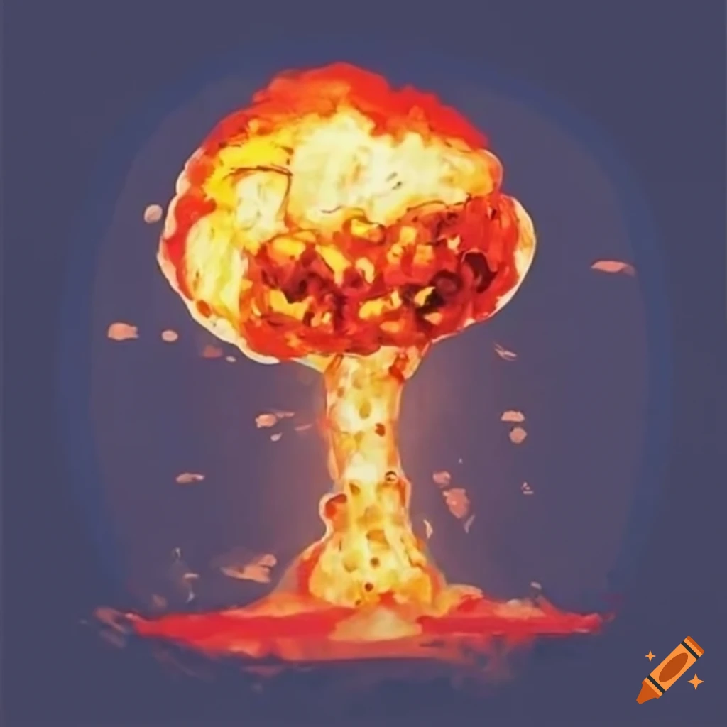 children's drawing of a nuclear explosion