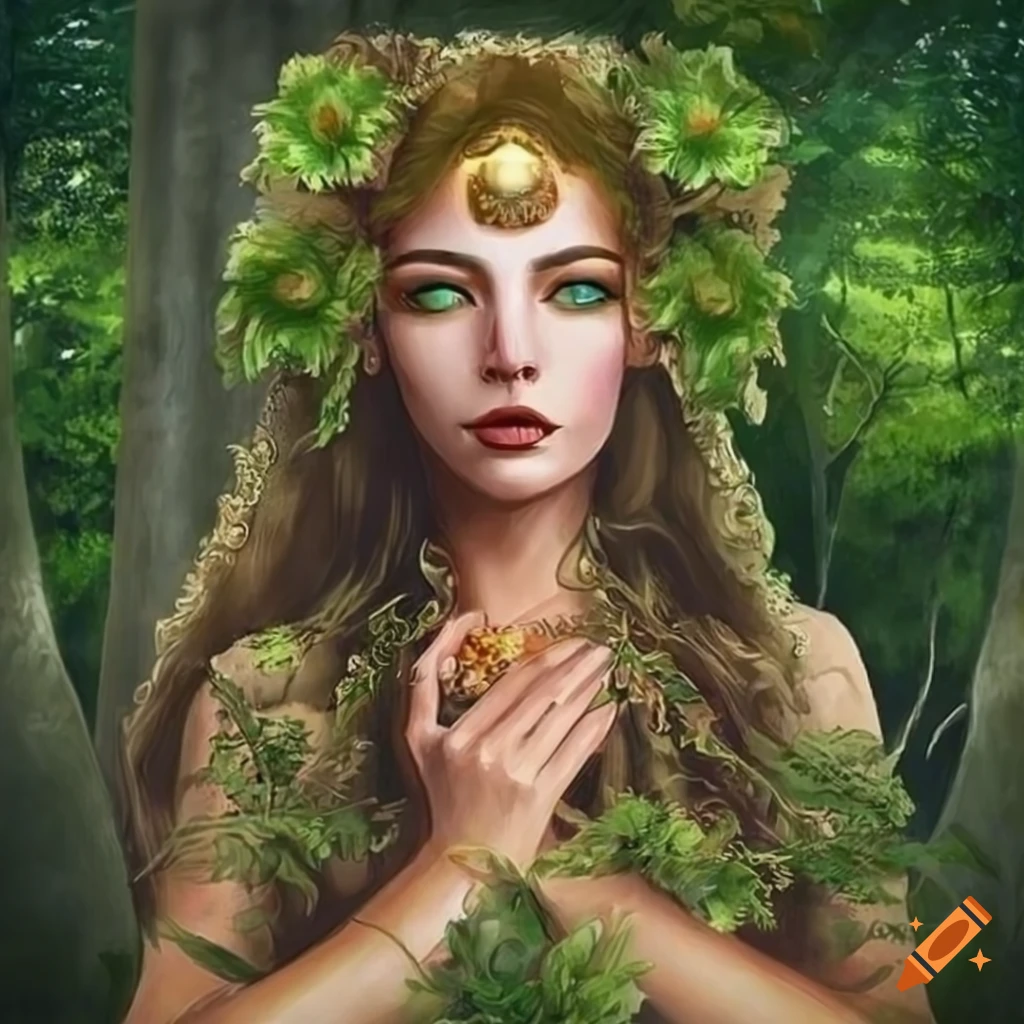 Highly Detailed Artwork Of A Goddess With Brown Hair And Green Eyes On Craiyon 7898