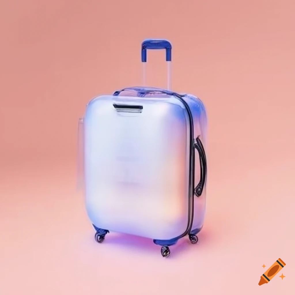 Transparent suitcase with a frosted design