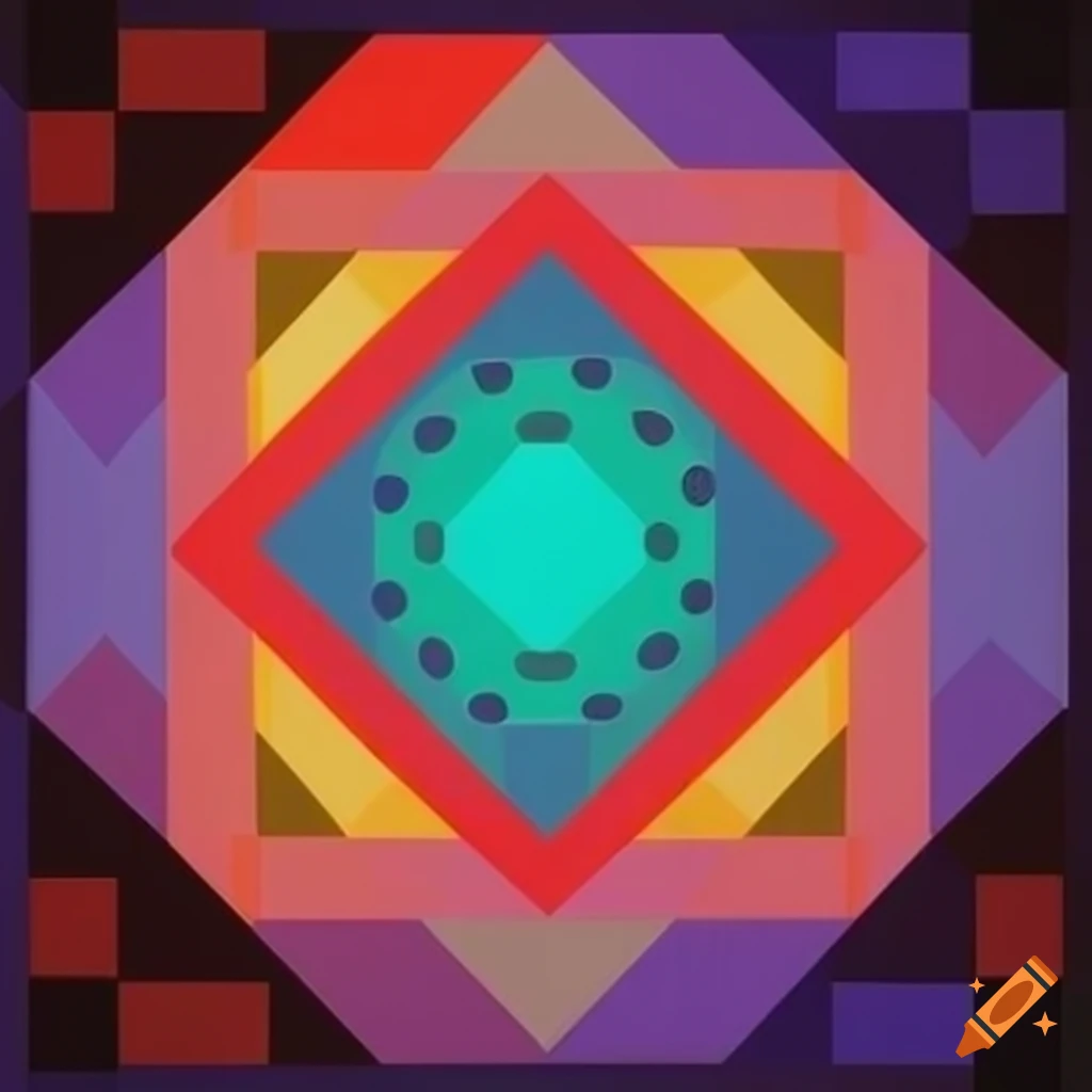 surreal colorful architecture artworks by Victor Vasarely