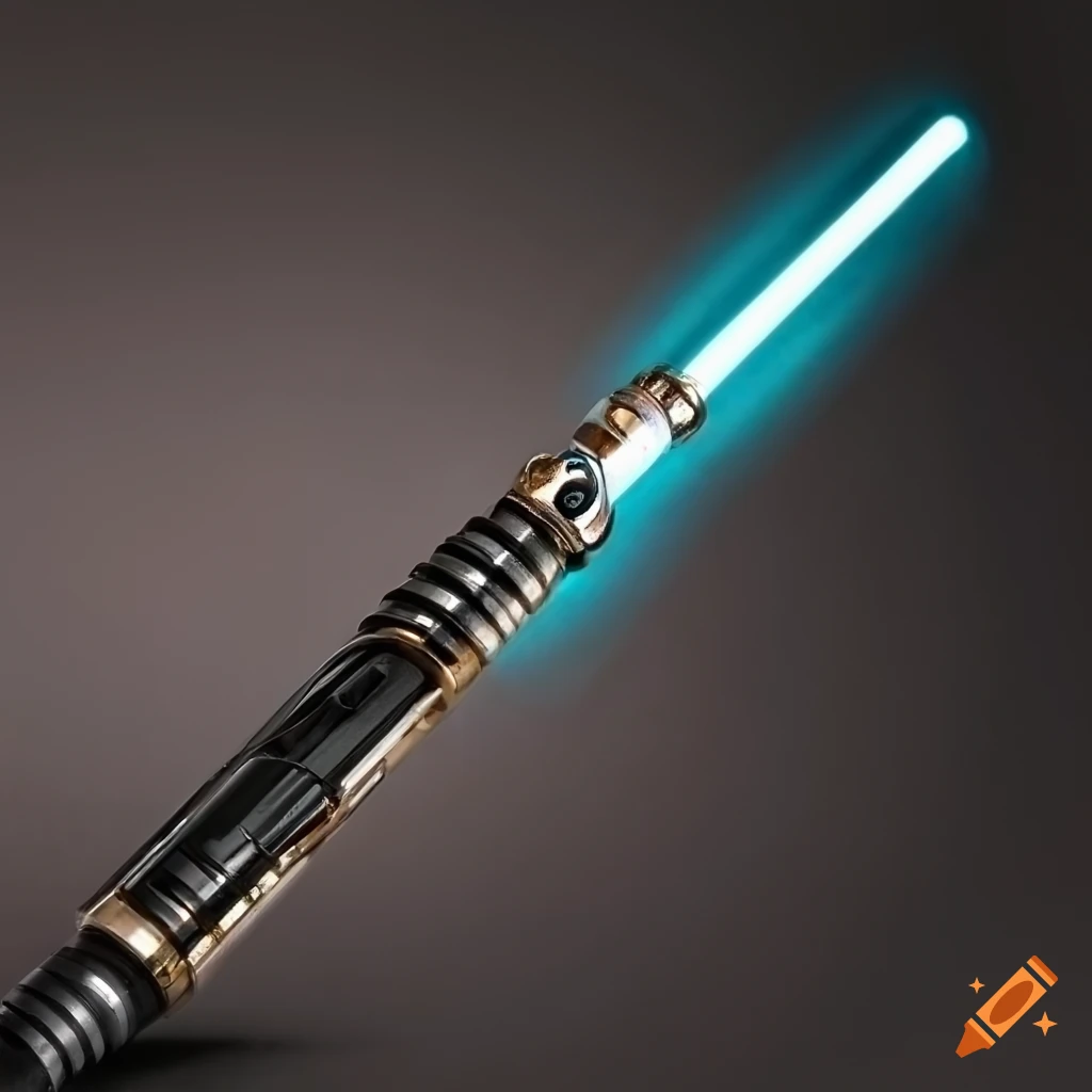Hyperrealistic doublebladed lightsaber hilt on Craiyon