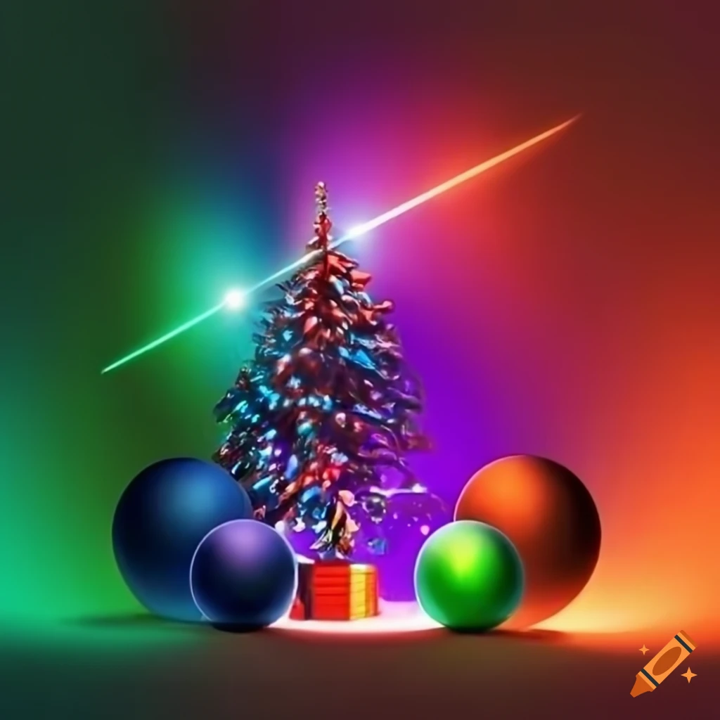 Christmas tree with vibrant colored lights as iphone wallpaper on Craiyon