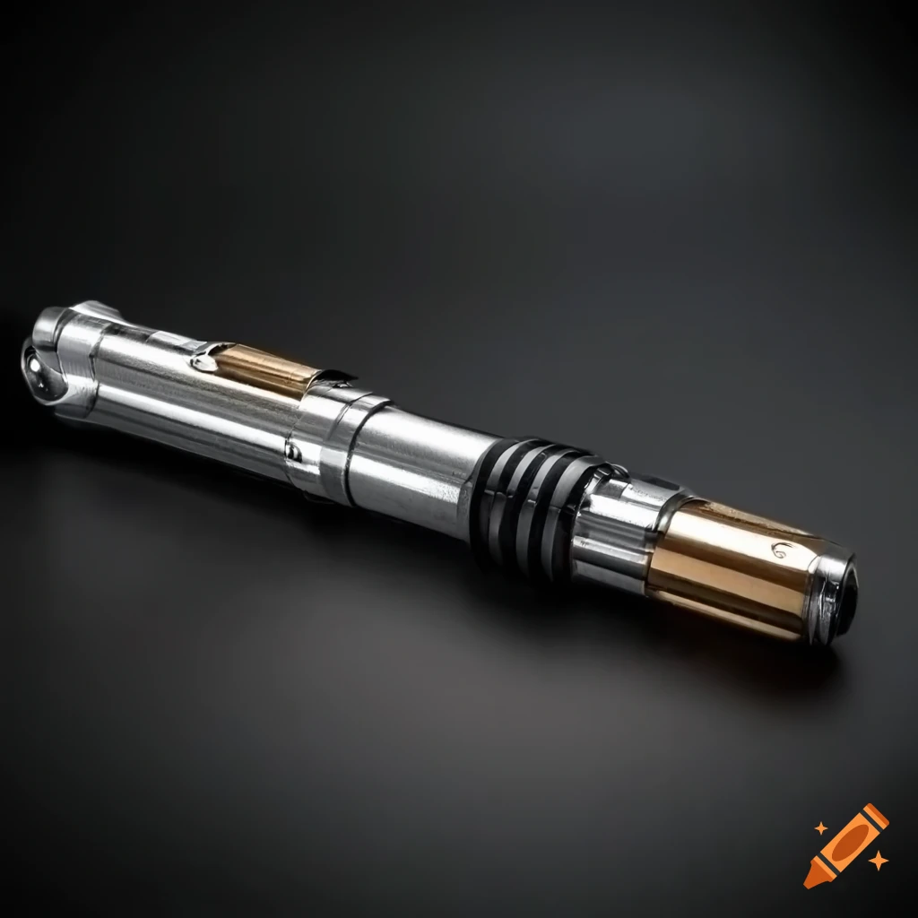 Detailed lightsaber hilt with bronze accents on Craiyon