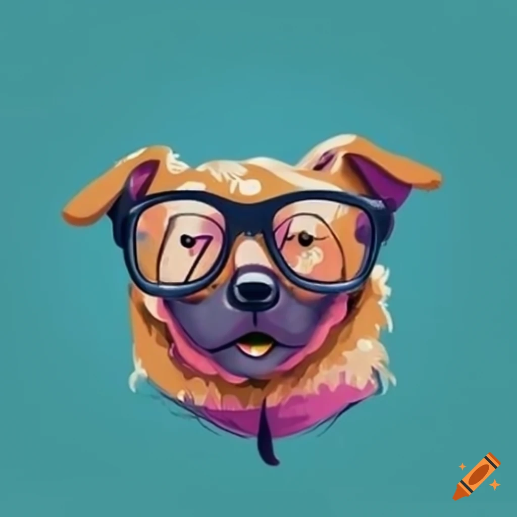 Stylish dog wearing glasses on Craiyon
