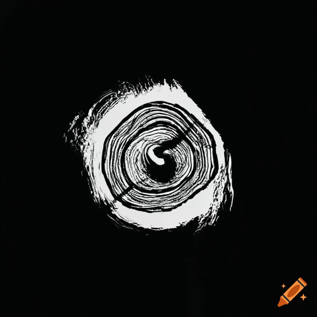 sleek black and white logo with letter S and tree rings