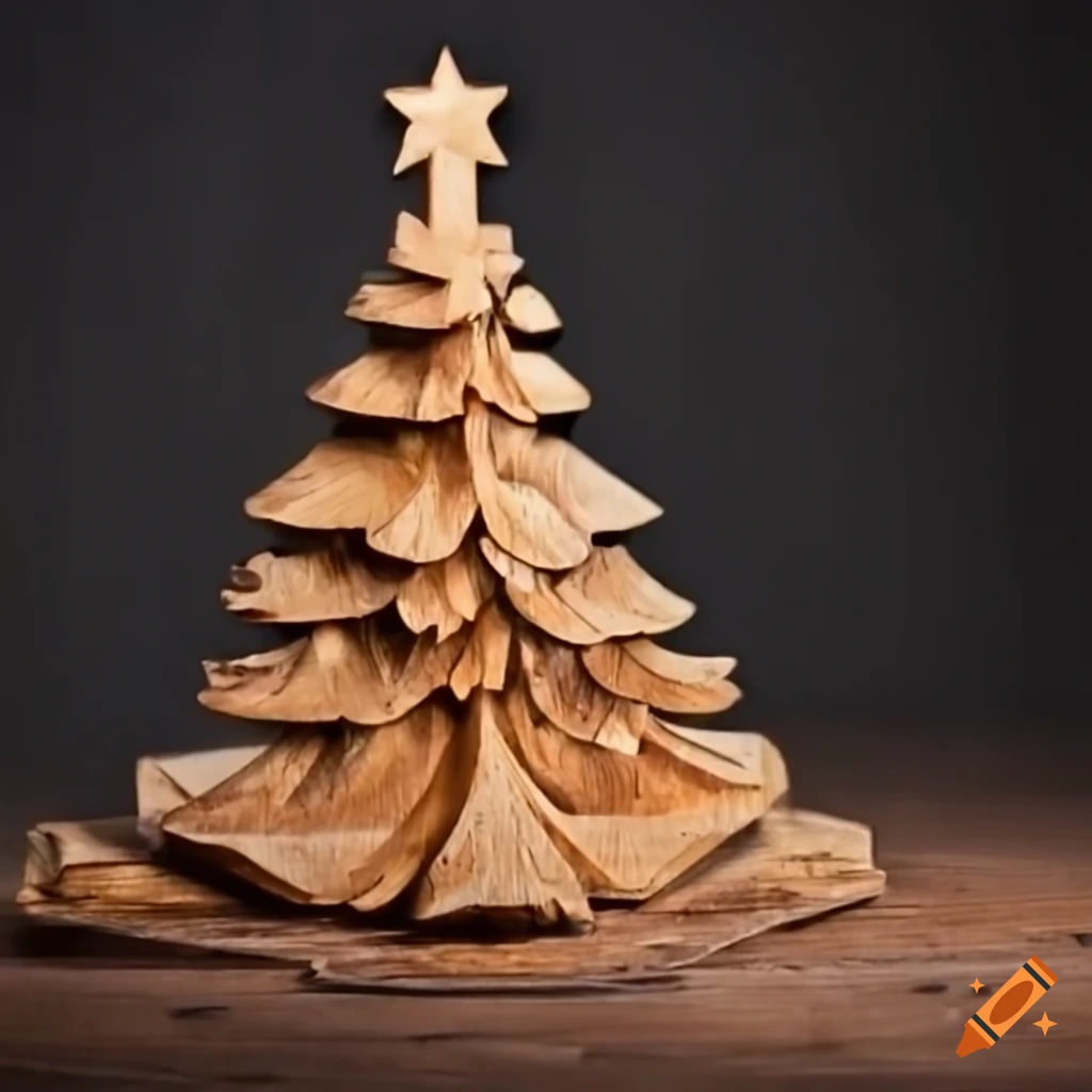 Christmas Tree Shaped 'Shepherd Bible Scene' Olive Wood Decorations