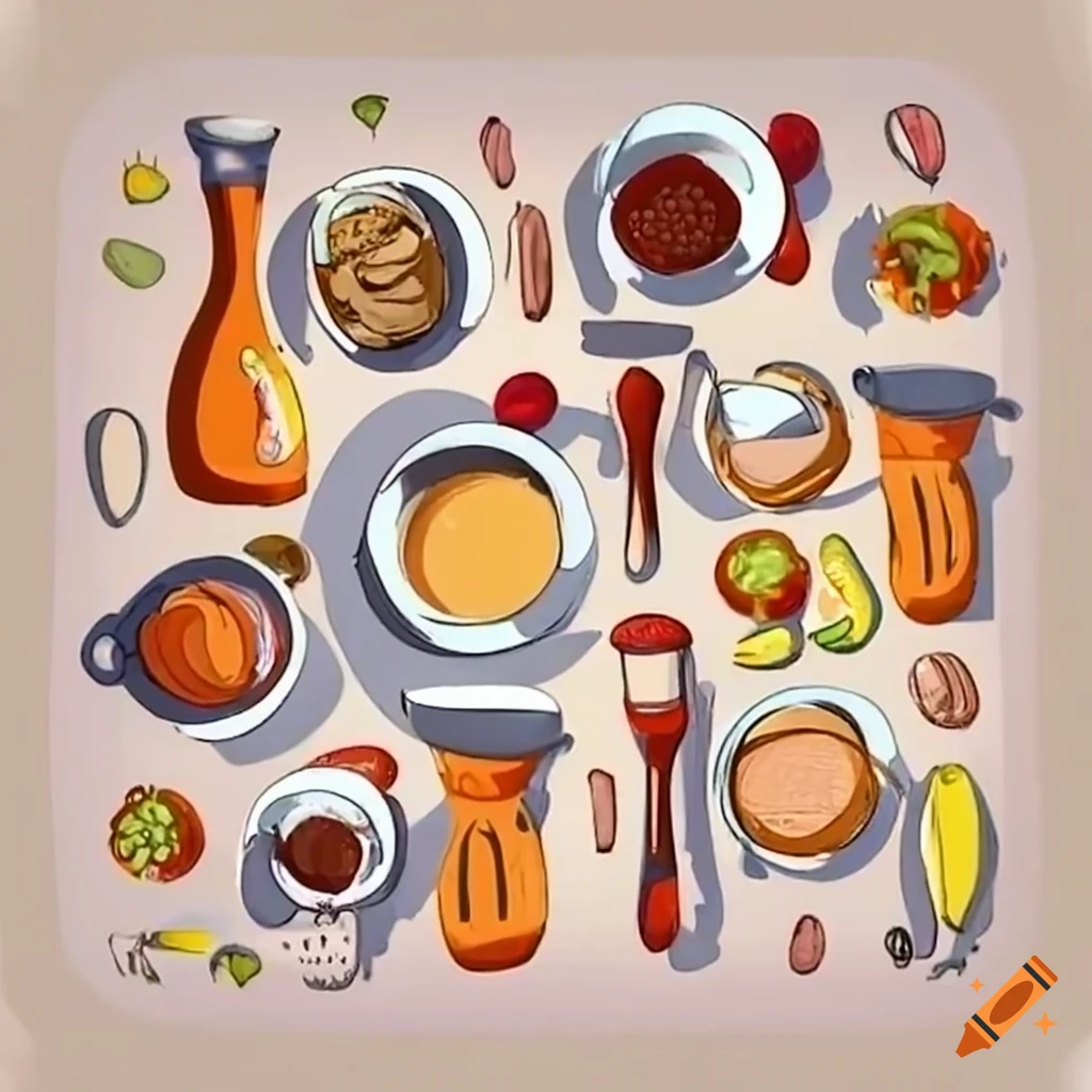 Various Ingredients And Utensils On A Table On Craiyon Various Ingredients And Utensils On A Table On Craiyon