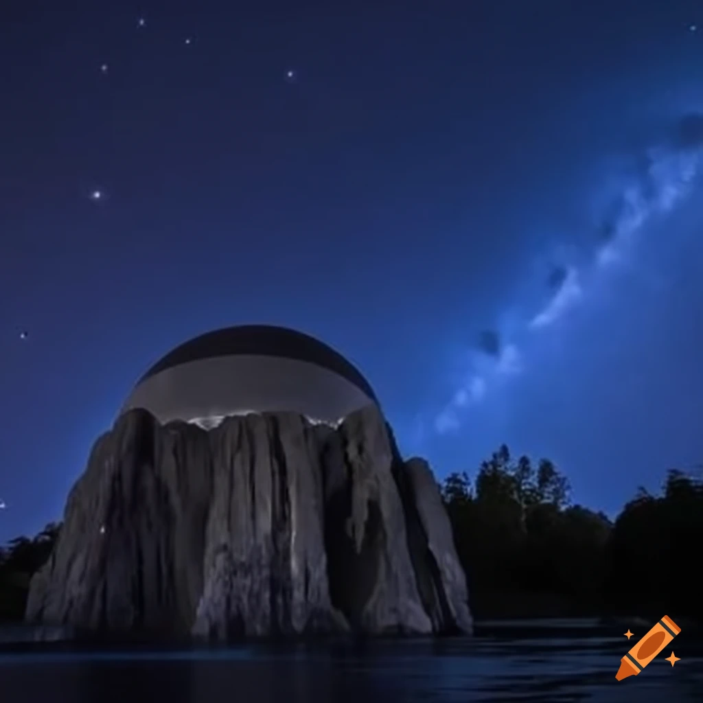 Breathtaking view of a planetarium on an island