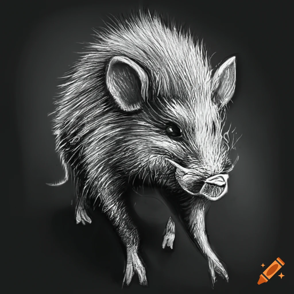 quirky illustration of a mouse with boar features