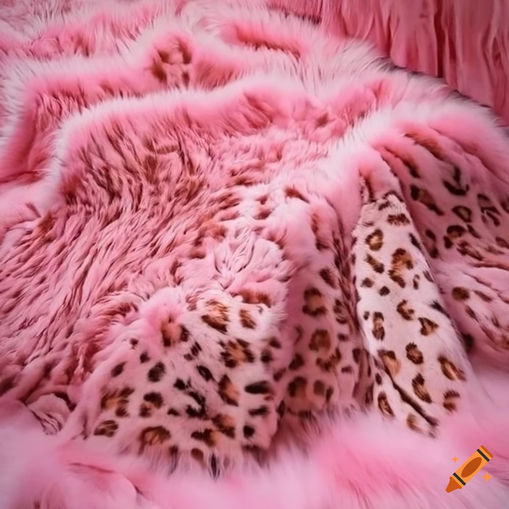 Luxurious leopard print fox fur blanket