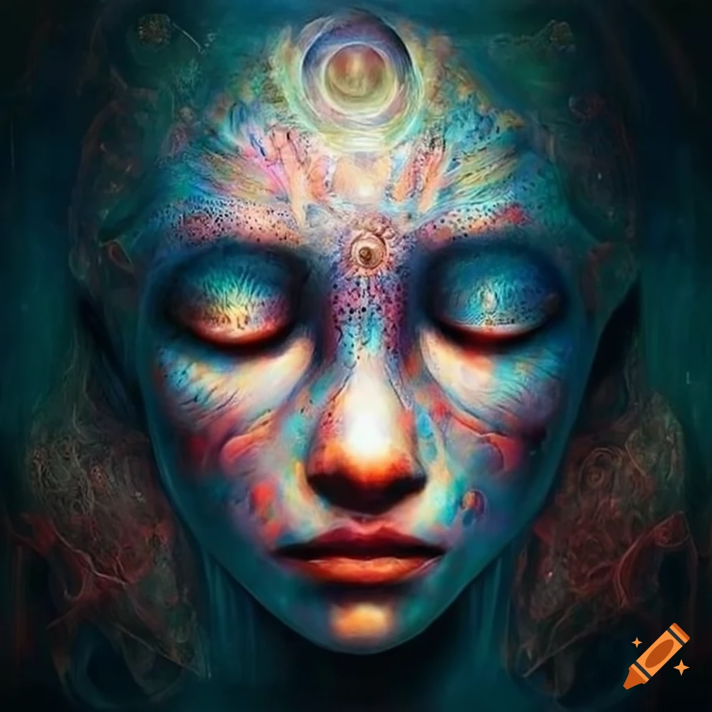 Mind-bending artwork depicting soul awakening
