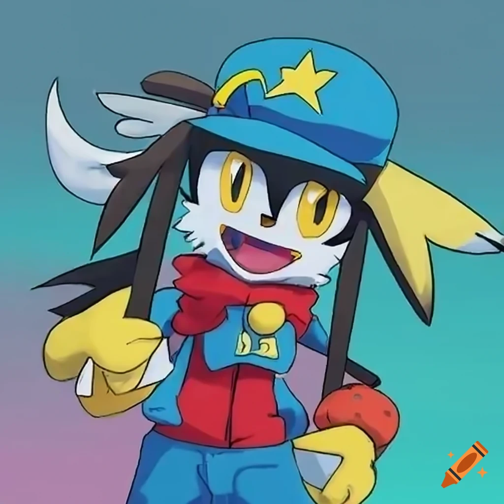 Klonoa wearing male pokemon trainer cosplay on Craiyon