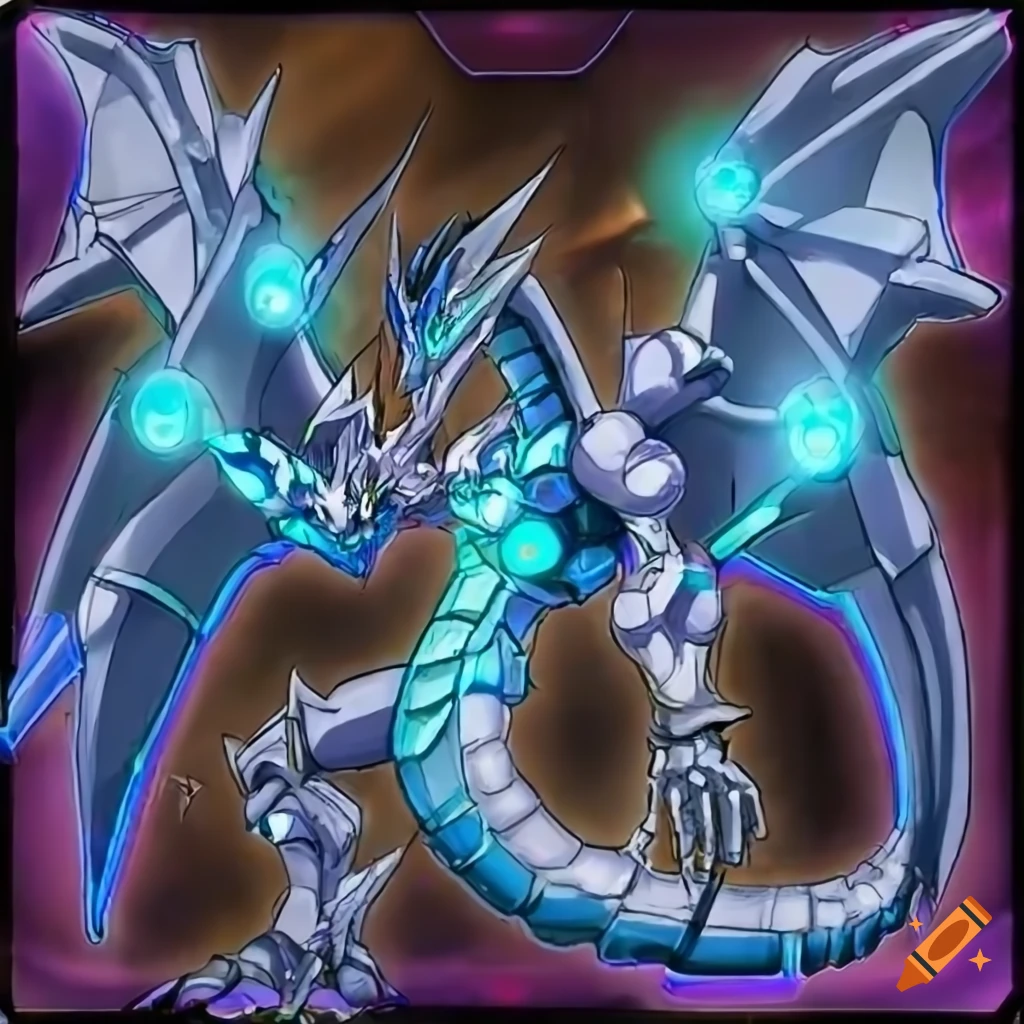 Cybernetic dragon with blue wings and eyes on Craiyon