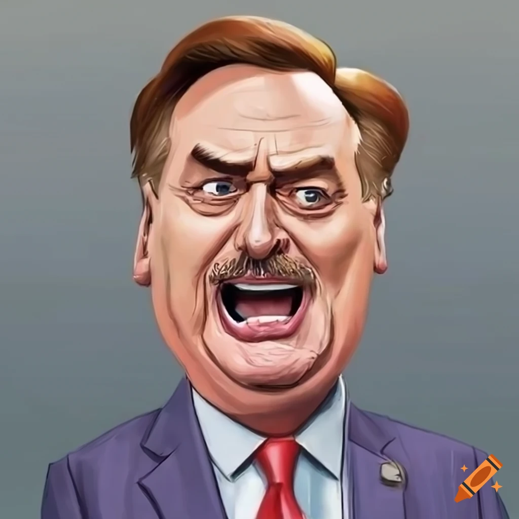 Cartoon depiction of mike lindell on craiyon
