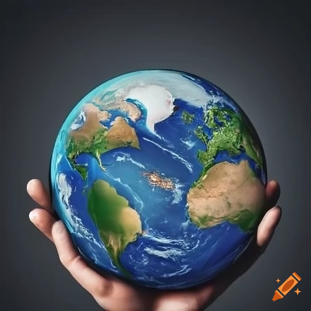 person holding the earth