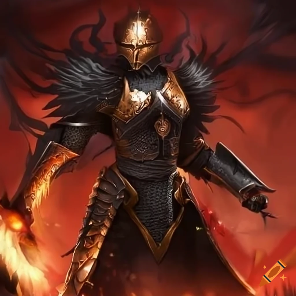 image of a black phoenix armor master in battle