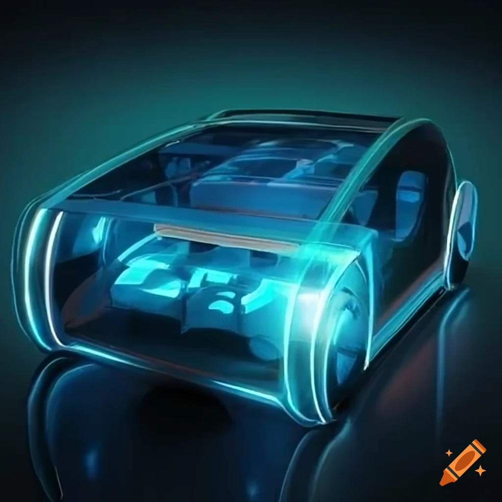 Holographic Electric Vehicle With Advanced Battery On Craiyon