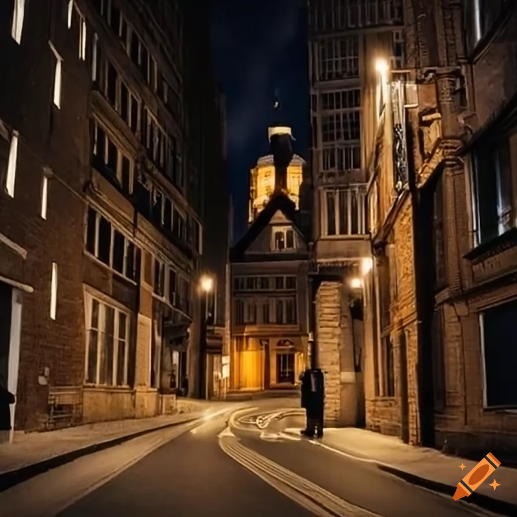 Urban night scene with blurred lights on Craiyon