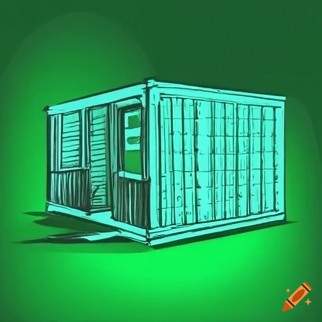 green container house with x-ray effect