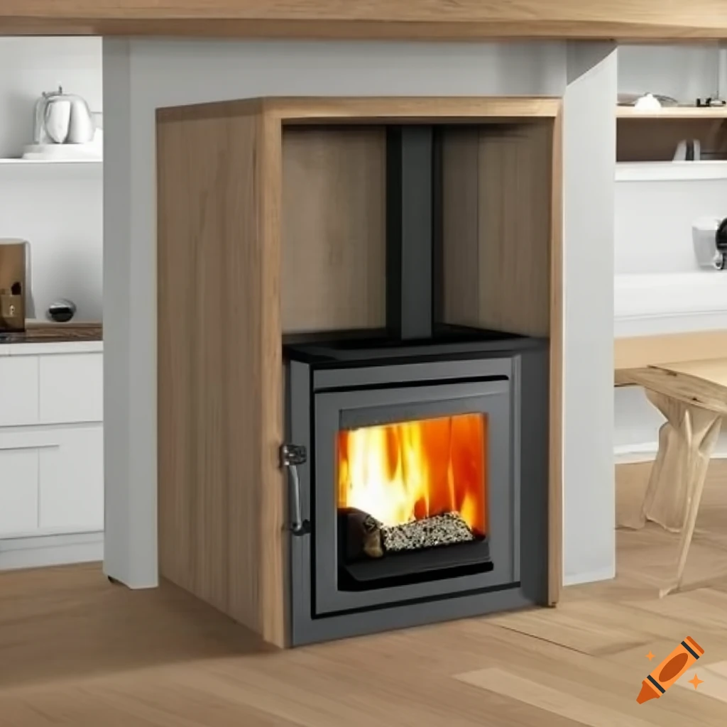 My dream kitchen with a woodburning stove on Craiyon