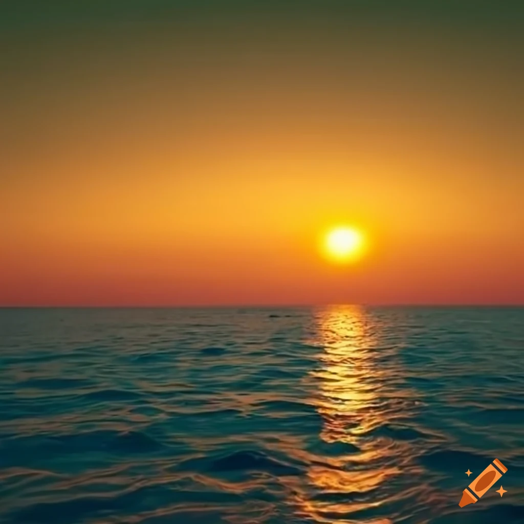 vibrant sunset over the deep blue sea