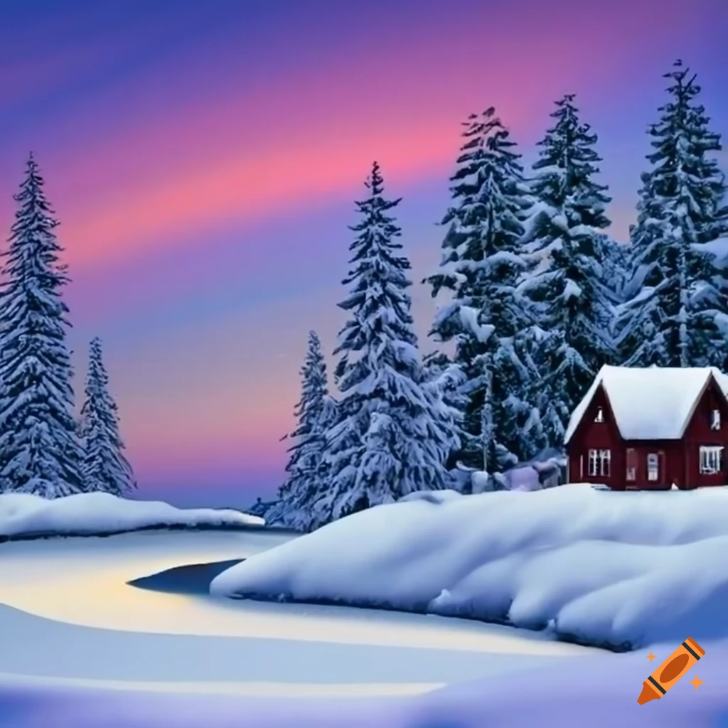 colorful winter landscape