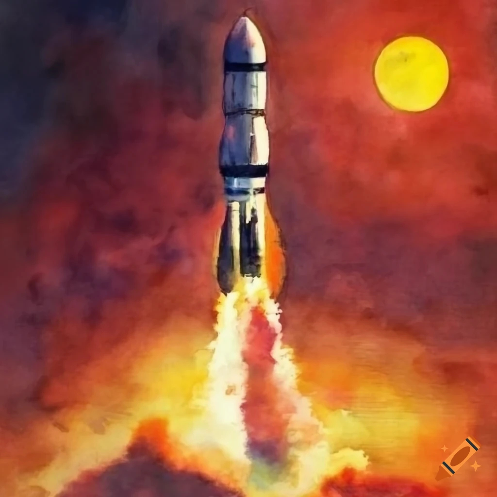 Cold War Rocket Launch Colorised Successful military missile launch in honor of fallen hero seria on Craiyon