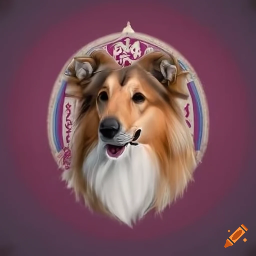crest with Reveille in Texas A&M colors