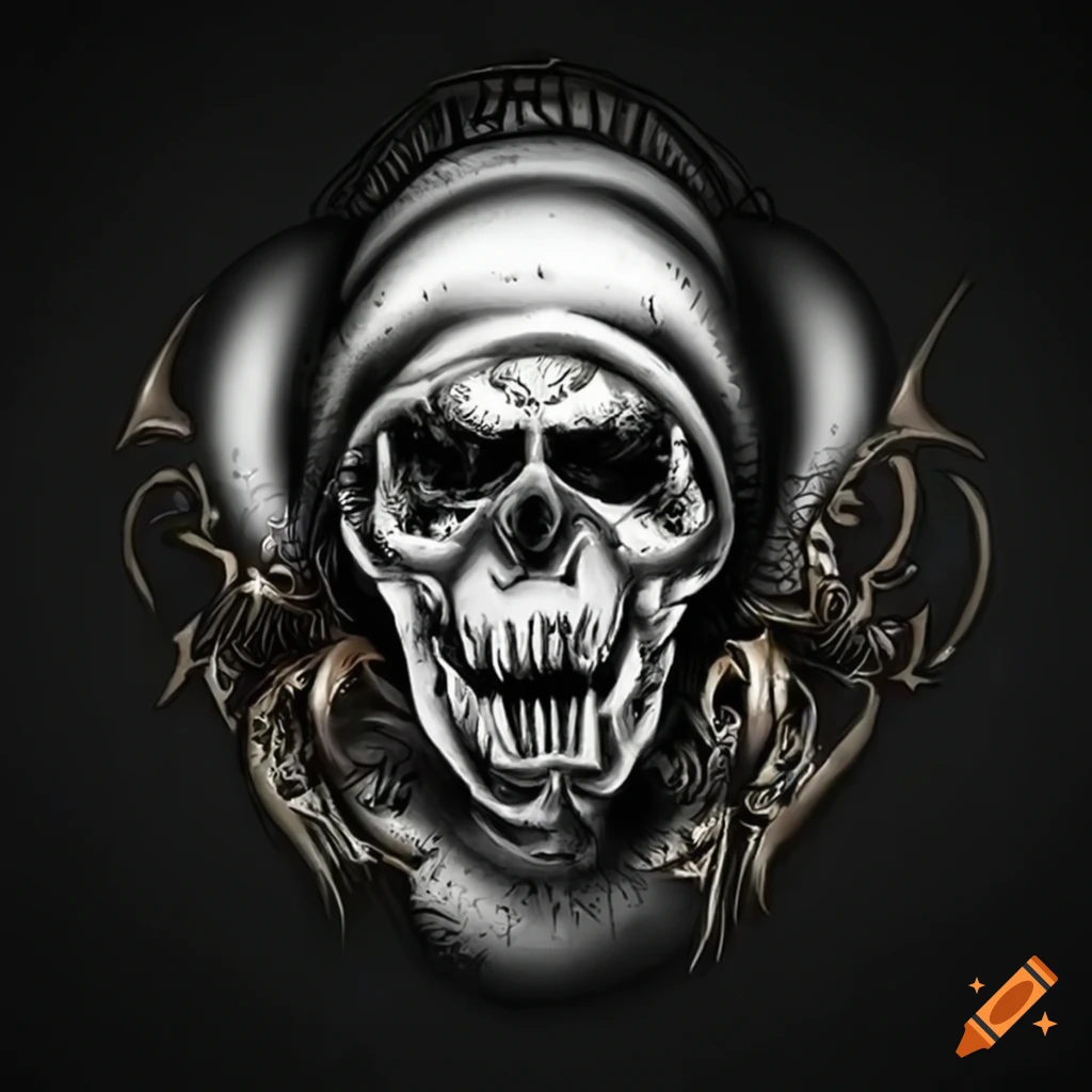 Skull In Helmet Tattoo | 3d-mon.com