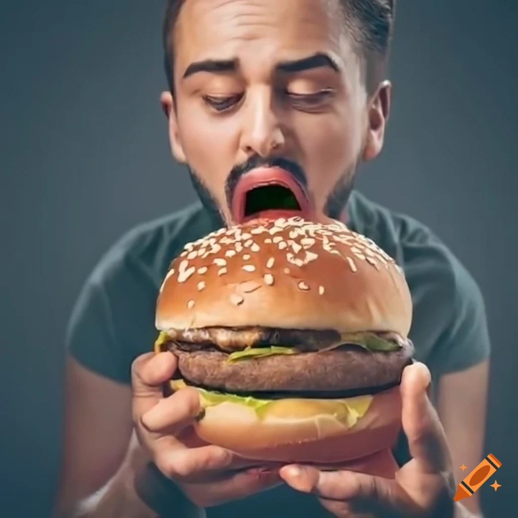 Man enjoying a tasty big mac burger