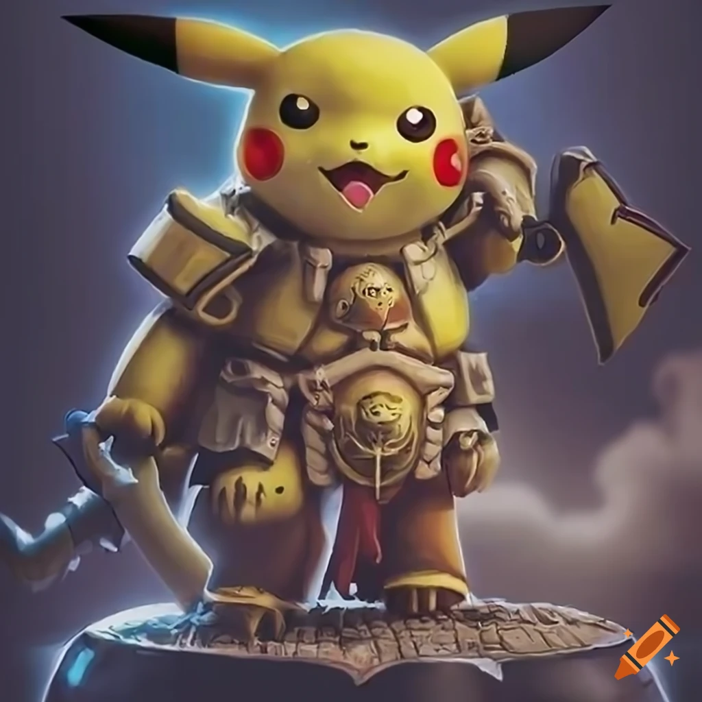 Pikachu in Warhammer costume
