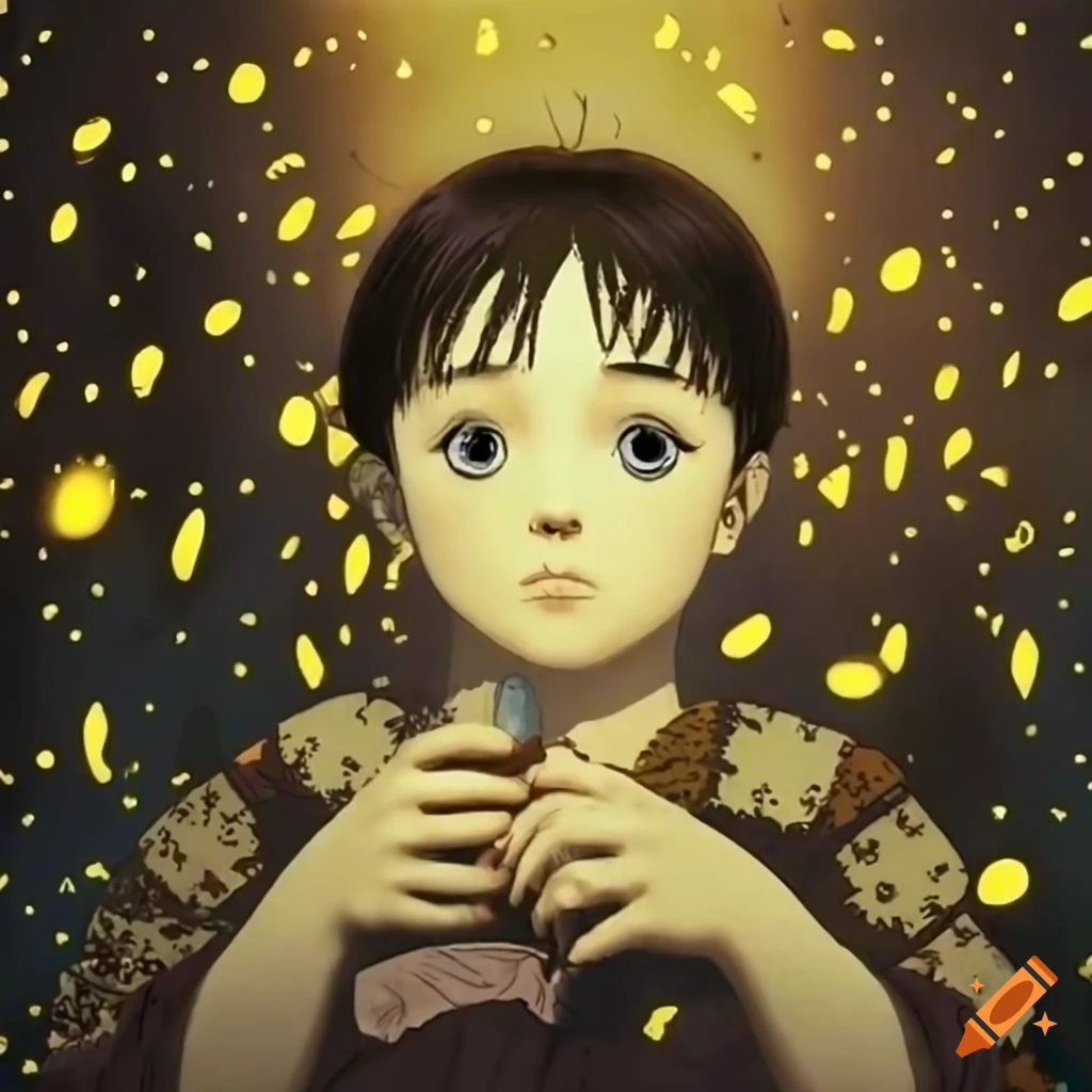 Collage of grave of the fireflies theme on craiyon