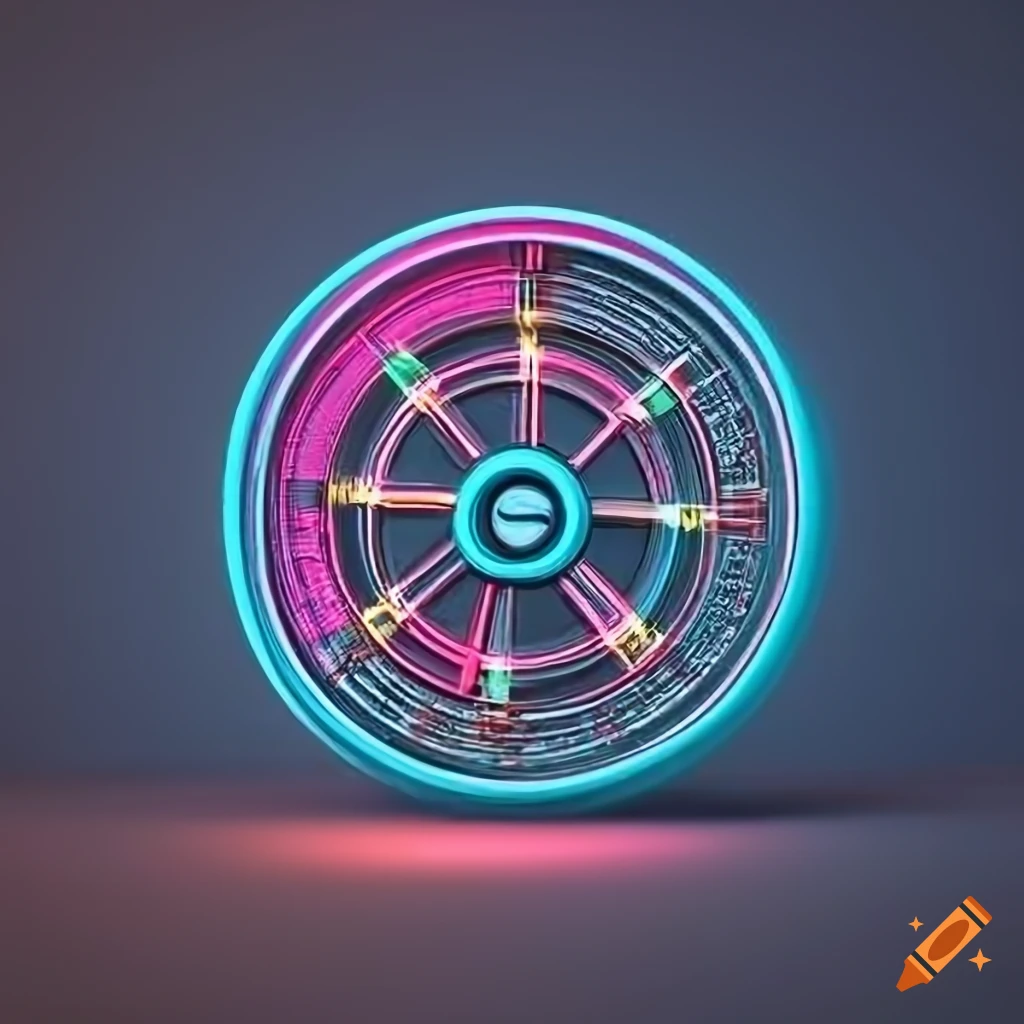 neon-colored roulette icon for blockchain and crypto