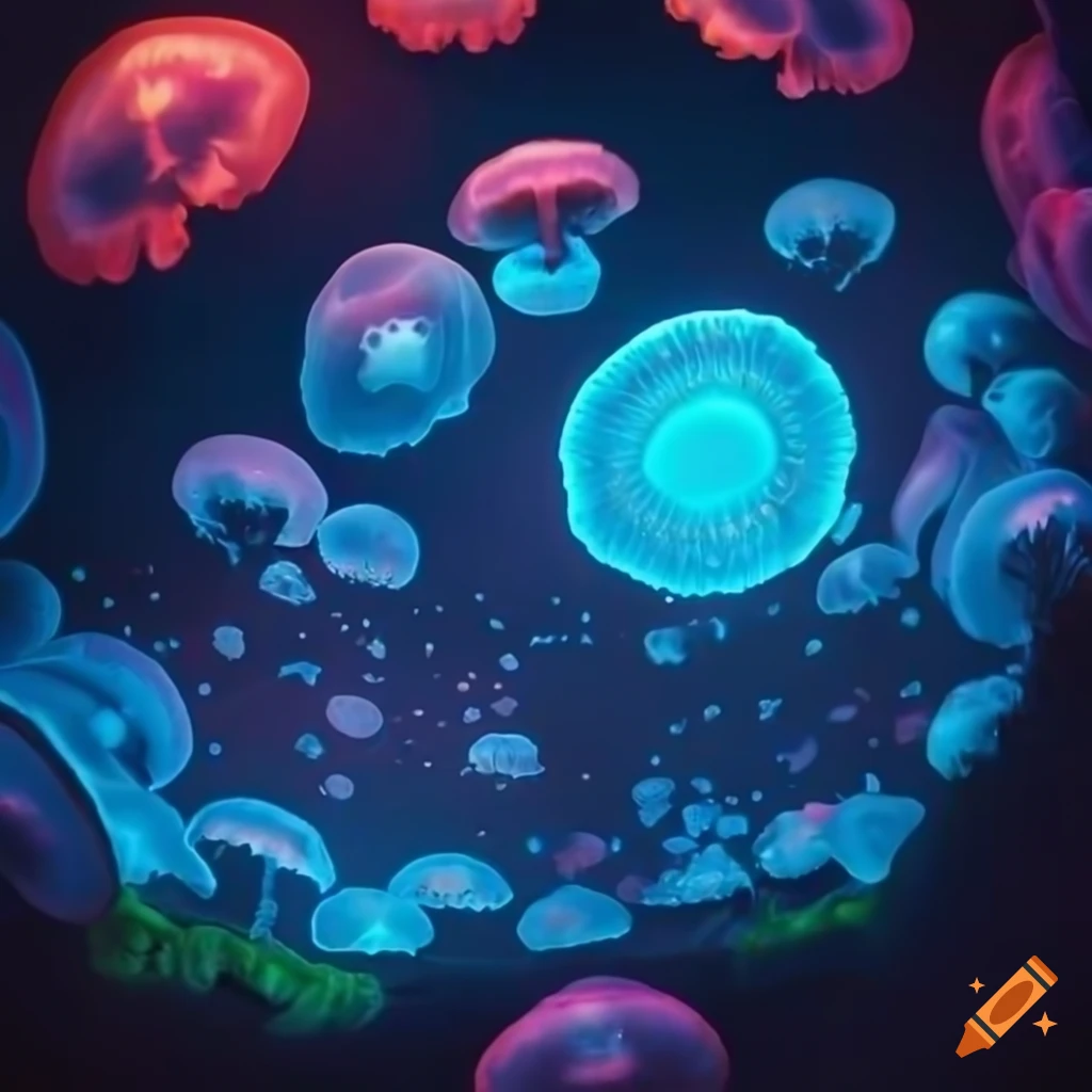 surreal-glowing-bioluminescent-giant-mushroom-in-a-forest