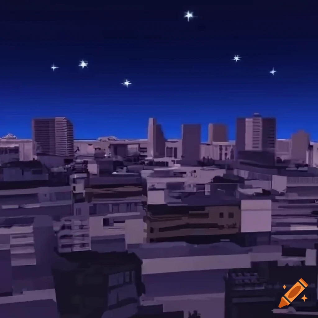computer-generated-scene-of-a-small-town-at-night