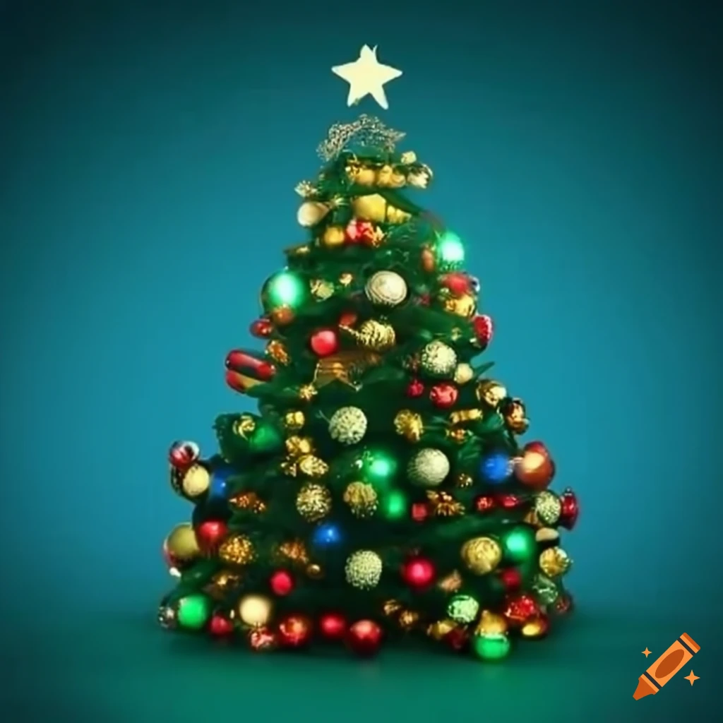Festive Decorated Christmas Tree On Craiyon 