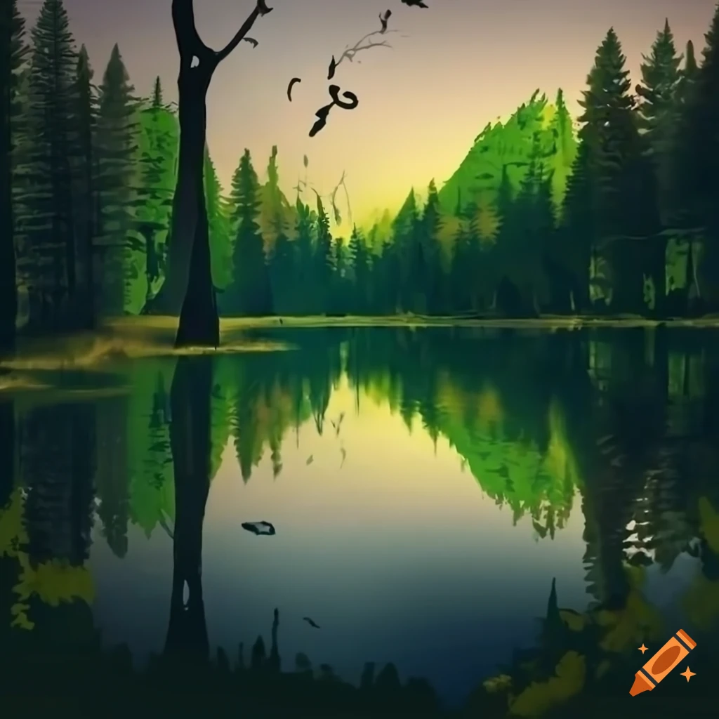 scenic view of a forest with a lake