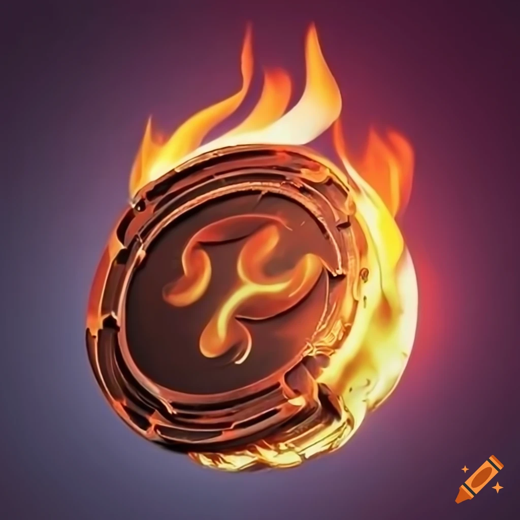 flame coins illustration