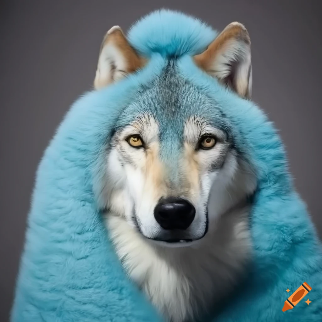 wolf wearing fluffy dressing gown