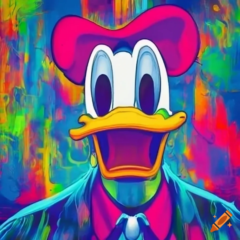 Satirical depiction of donald duck